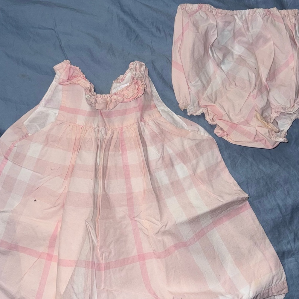 Burberry Pink and White Plaid Kids Dress